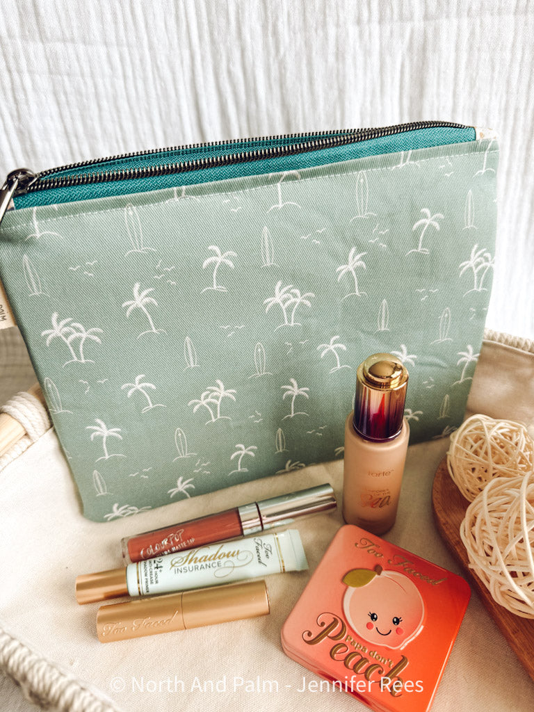 Blue Beach Days Large Pouch