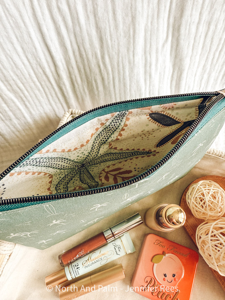 Blue Beach Days Large Pouch