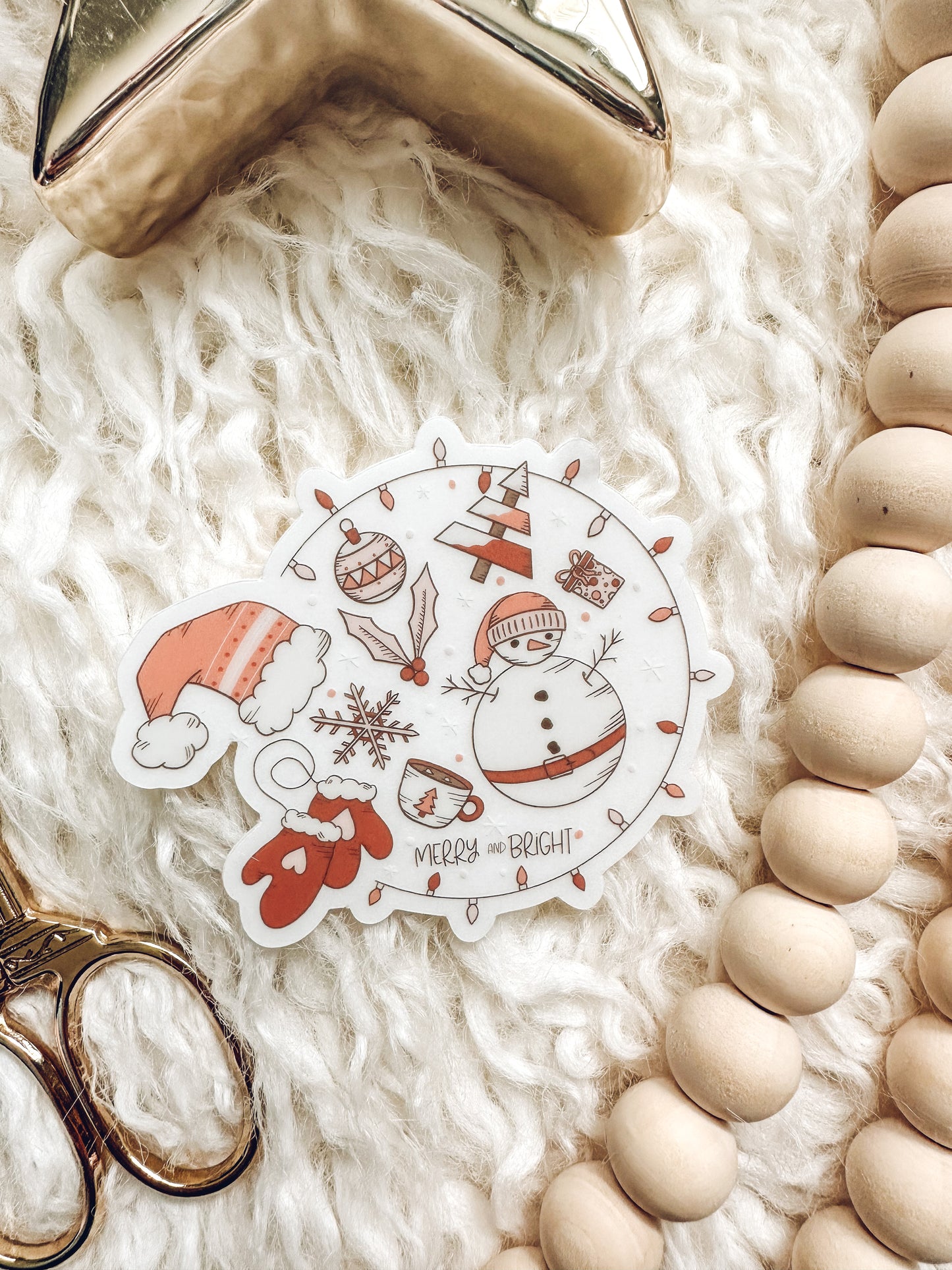 Merry and Bright Vinyl Sticker
