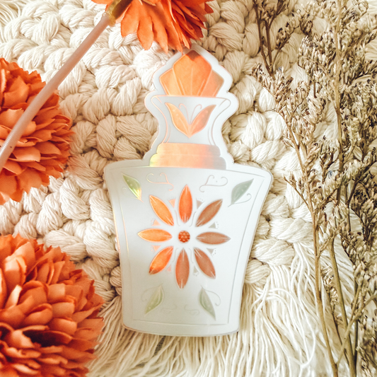 Holographic Floral Bottle | Shimmering Vinyl Die-Cut | Water Bottle & Laptop Decal