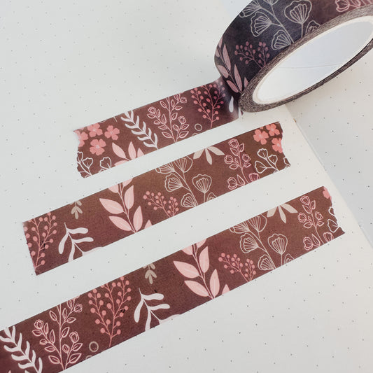 Dark floral washi tape