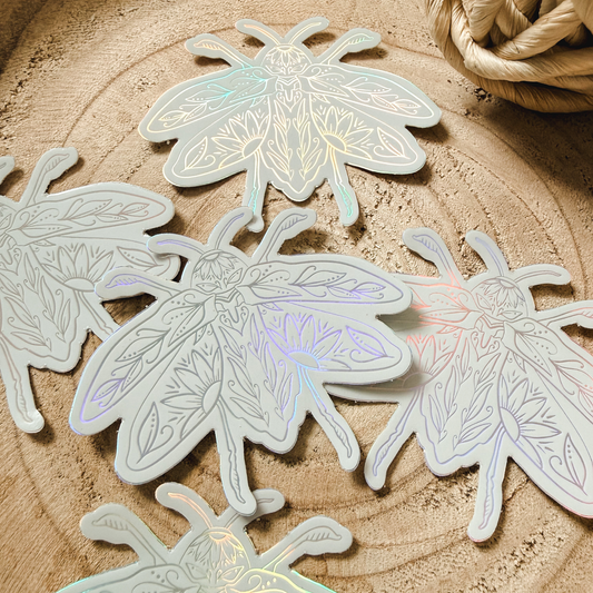 Holographic Beetle One | Shimmering Vinyl Die-Cut | Water Bottle & Laptop Decal