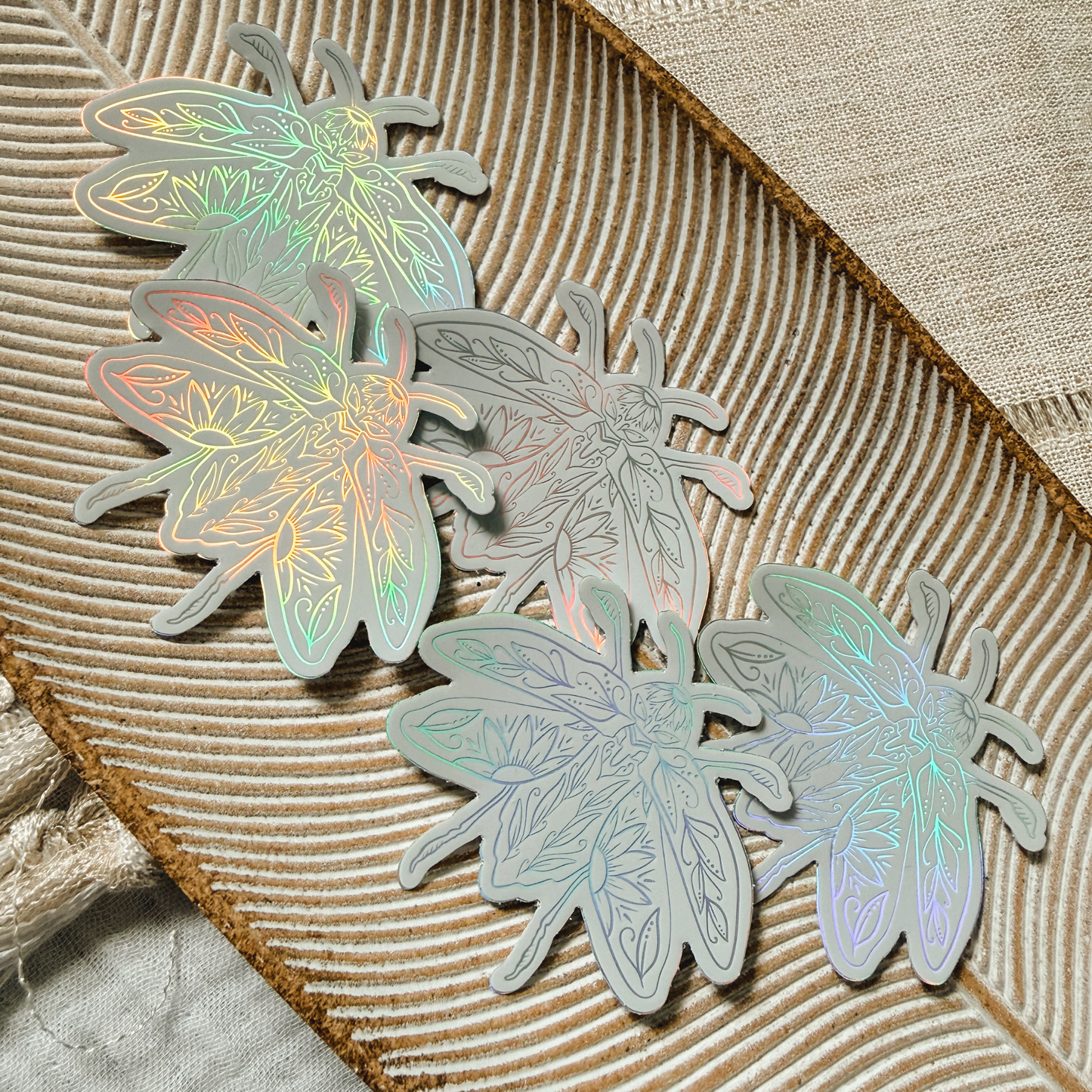 Holographic Beetle One | Shimmering Vinyl Die-Cut | Water Bottle & Laptop Decal