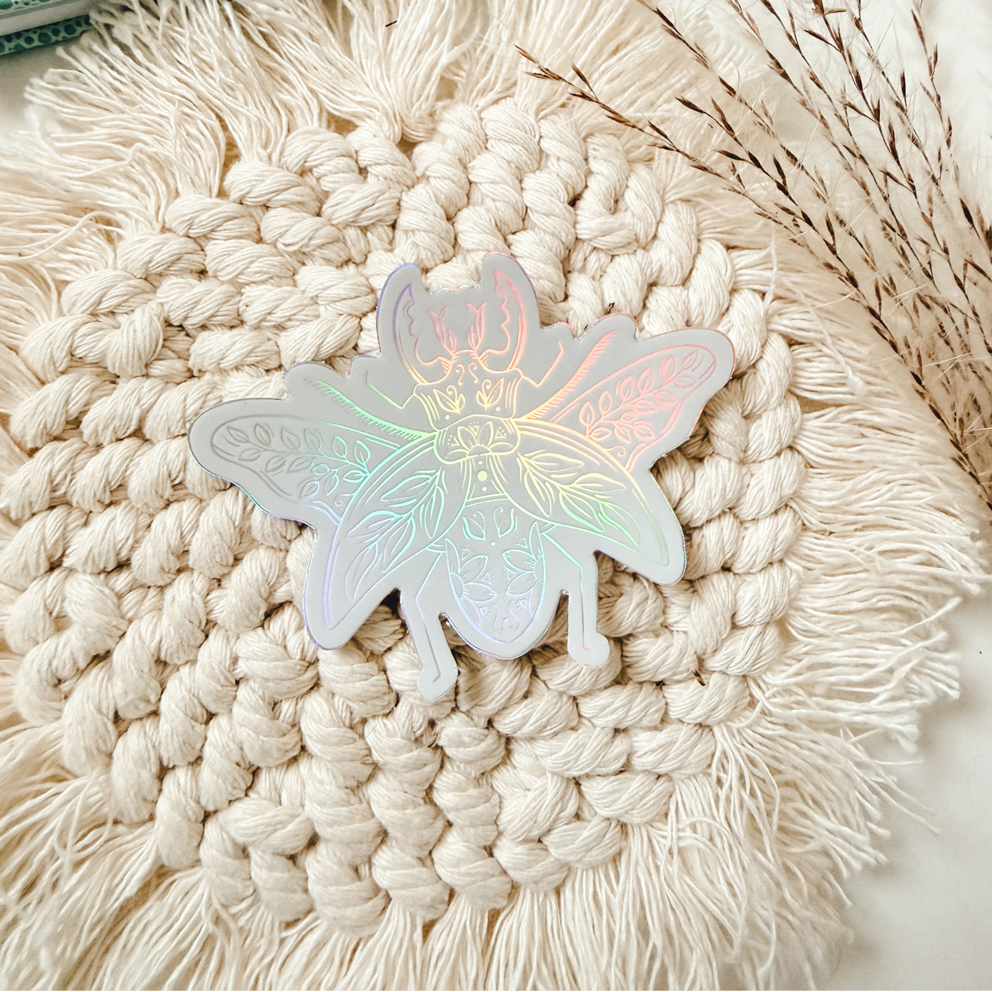 Holographic Beetle Two | Shimmering Vinyl Die-Cut | Water Bottle & Laptop Decal