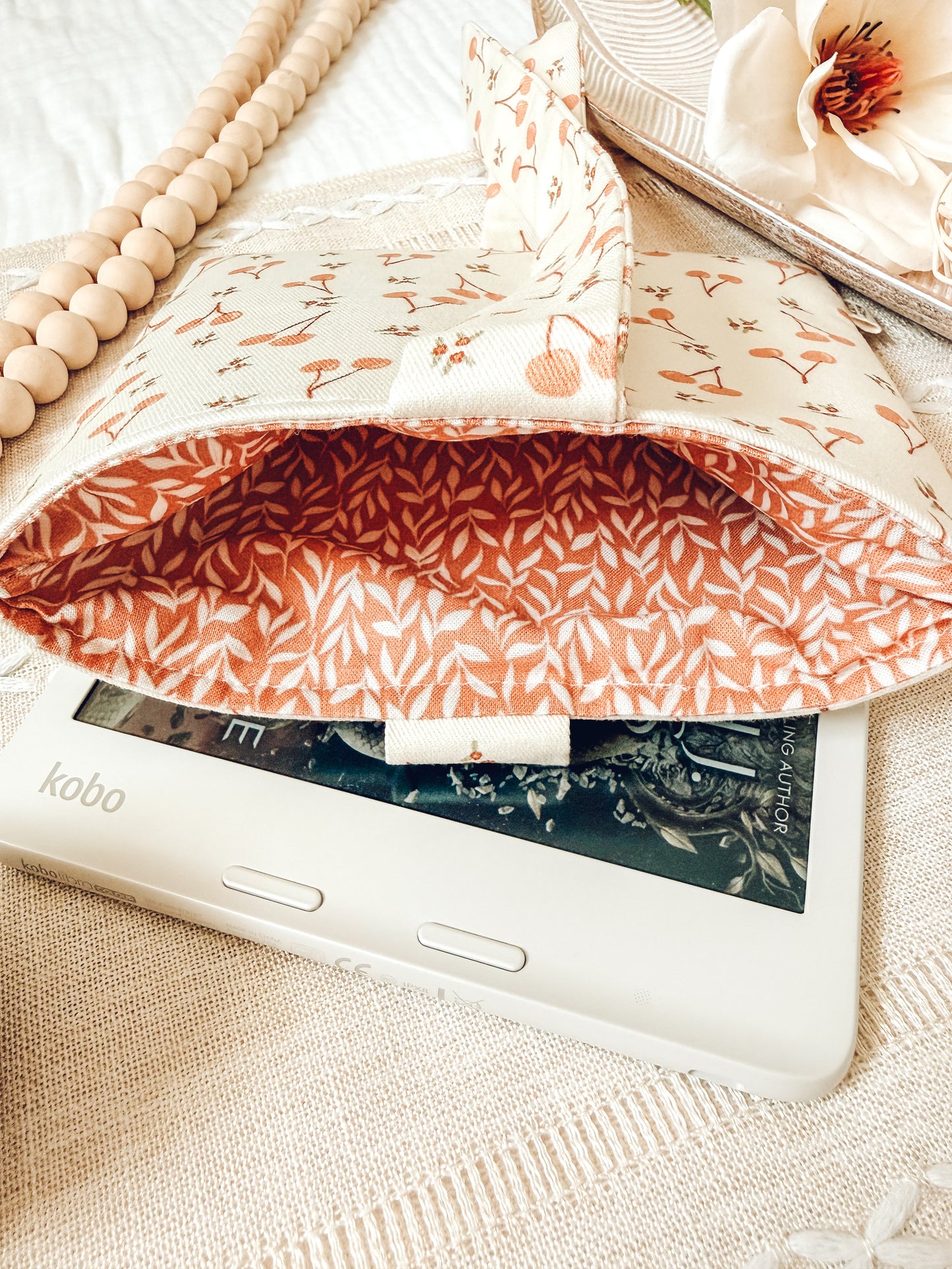 Joan Cherry Bomb E-Reader Sleeve | Cushioned Kindle & Kobo Cover | Handmade Book Lover Gift