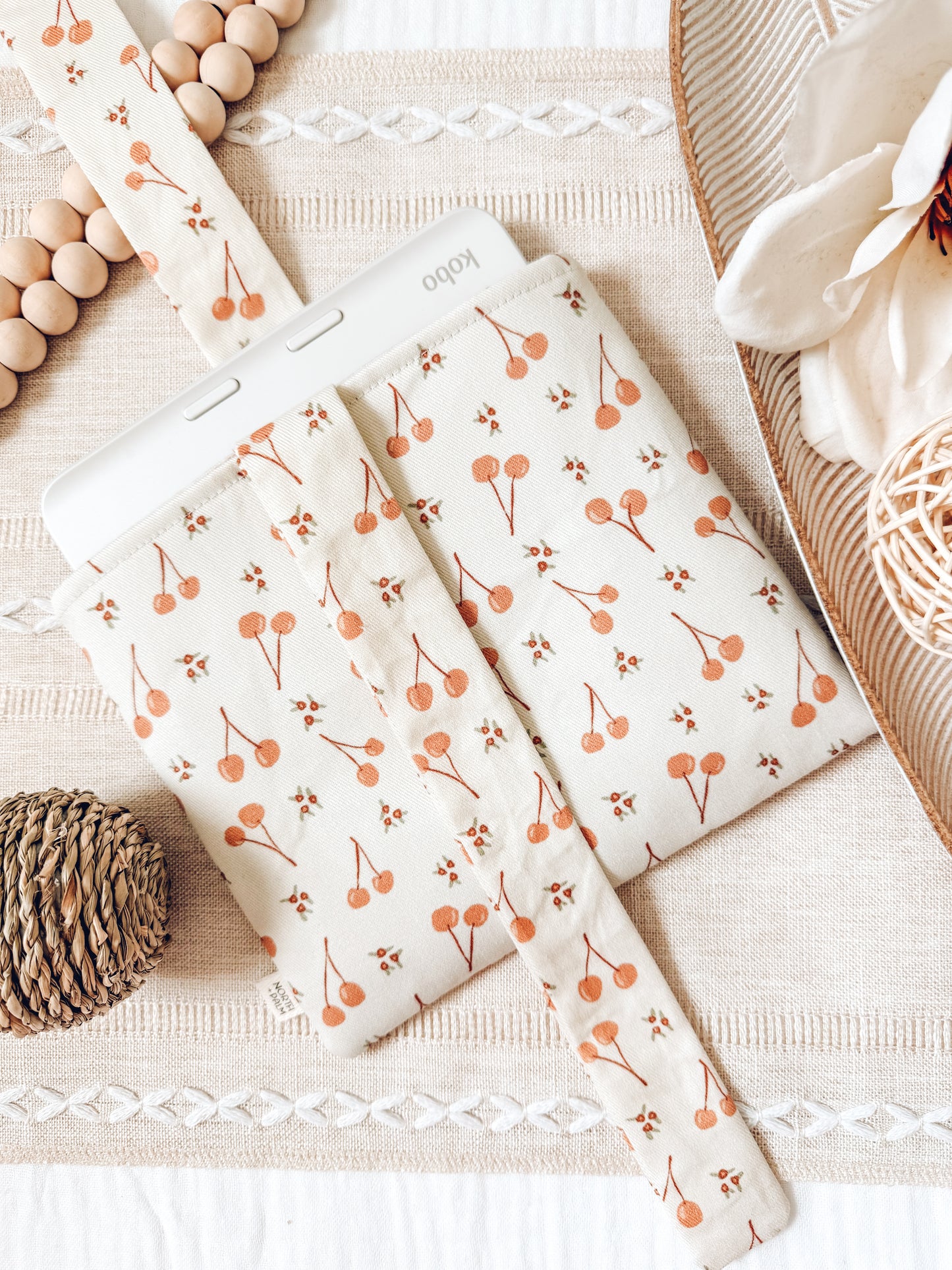 Joan Cherry Bomb E-Reader Sleeve | Cushioned Kindle & Kobo Cover | Handmade Book Lover Gift