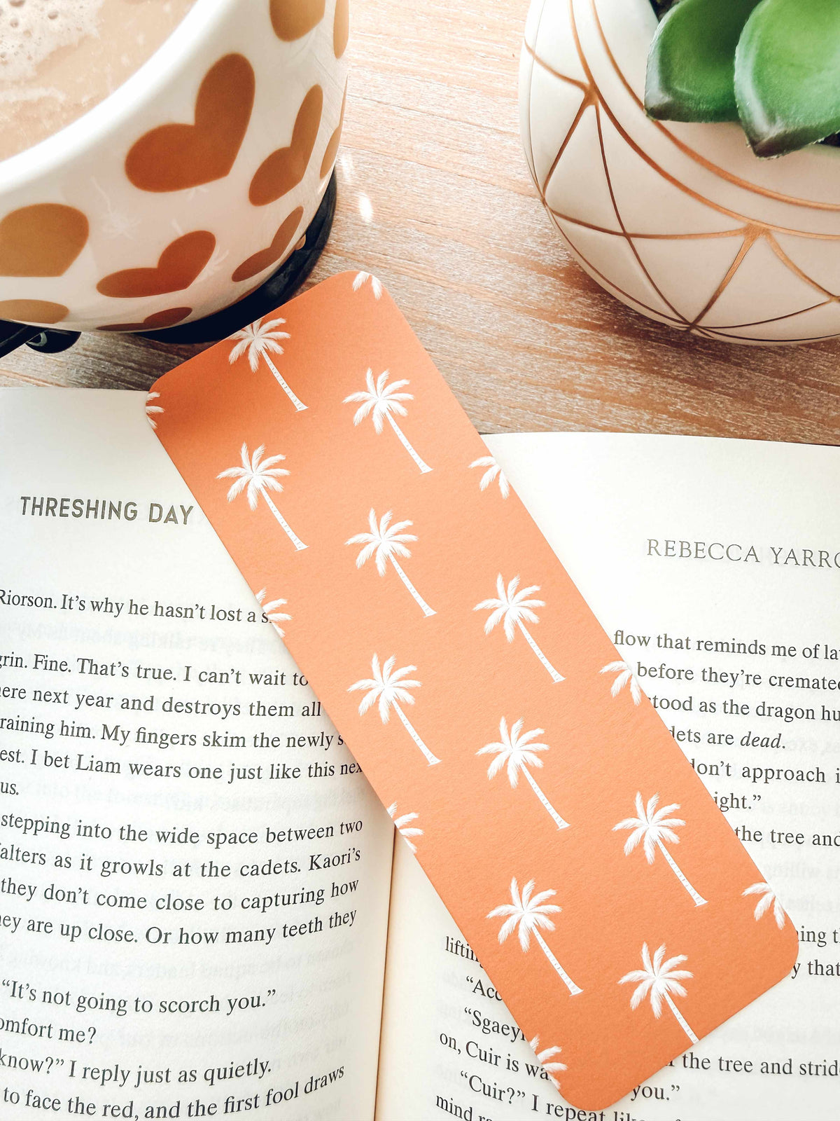 Orange Palm Tree Coastal Bookmark