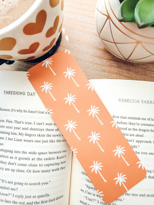 Orange Palm Tree Coastal Bookmark
