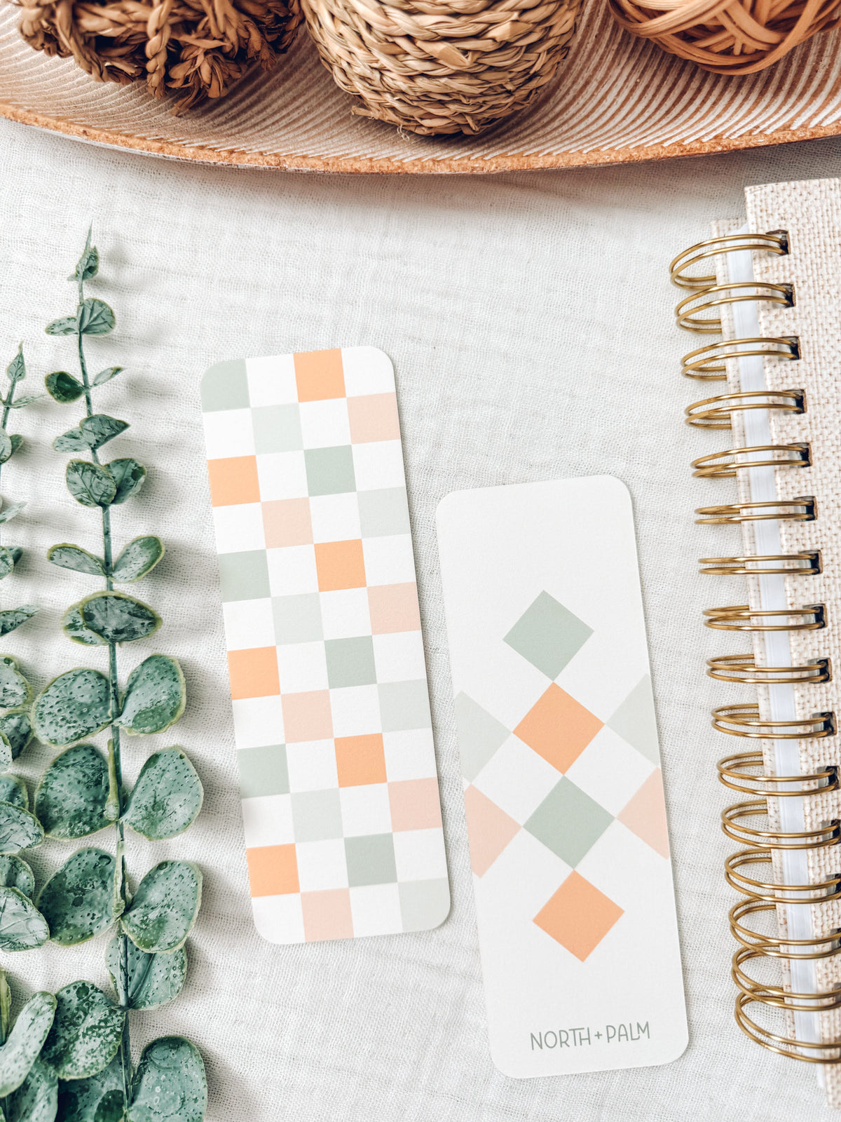 Sandy Beach Checkered Bookmark