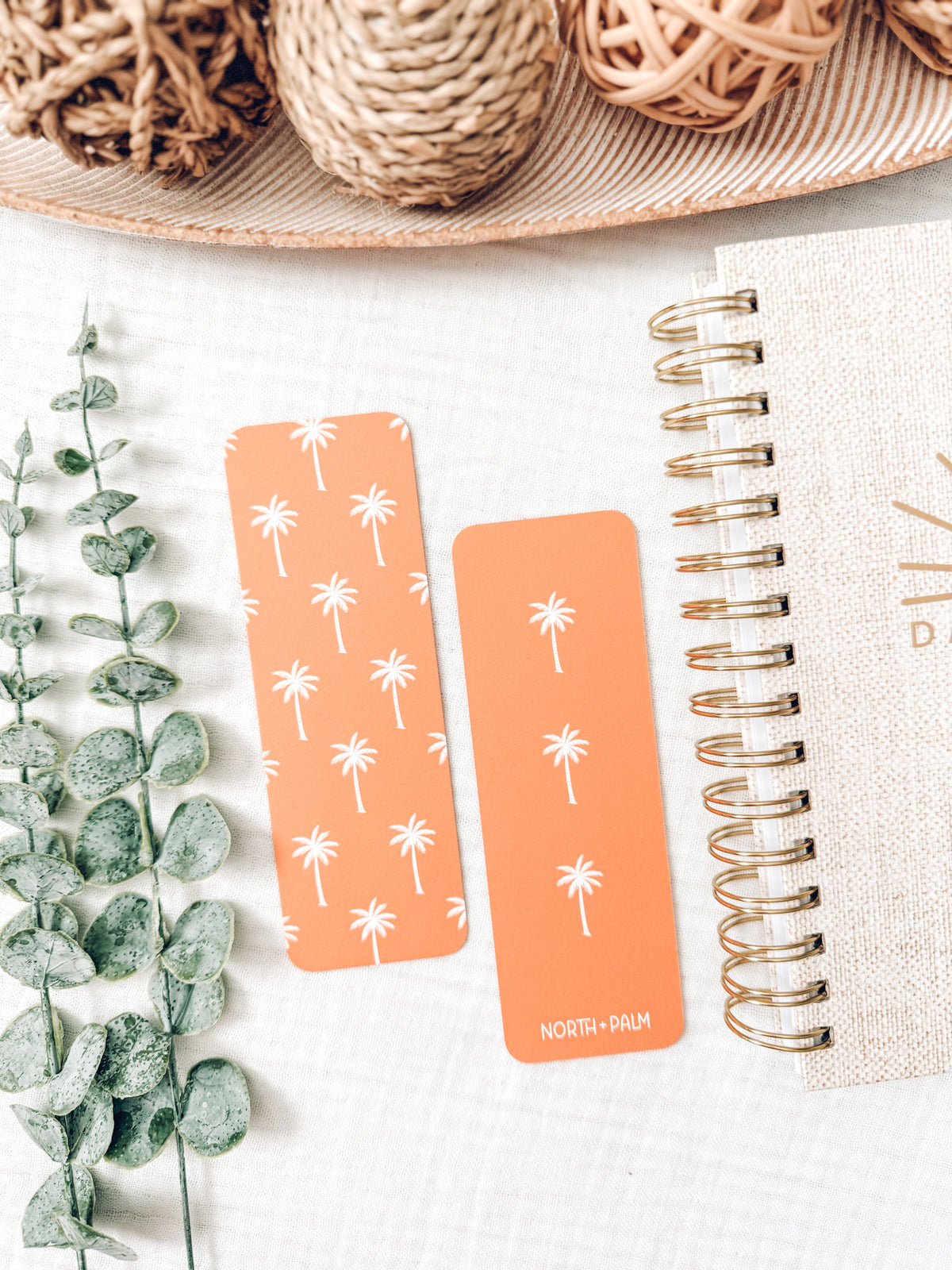 Orange Palm Tree Coastal Bookmark