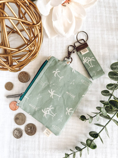 Blue Beach Days Mini Zipper Pouch | Coastal Handmade Coin Purse | Small Beach Bag
