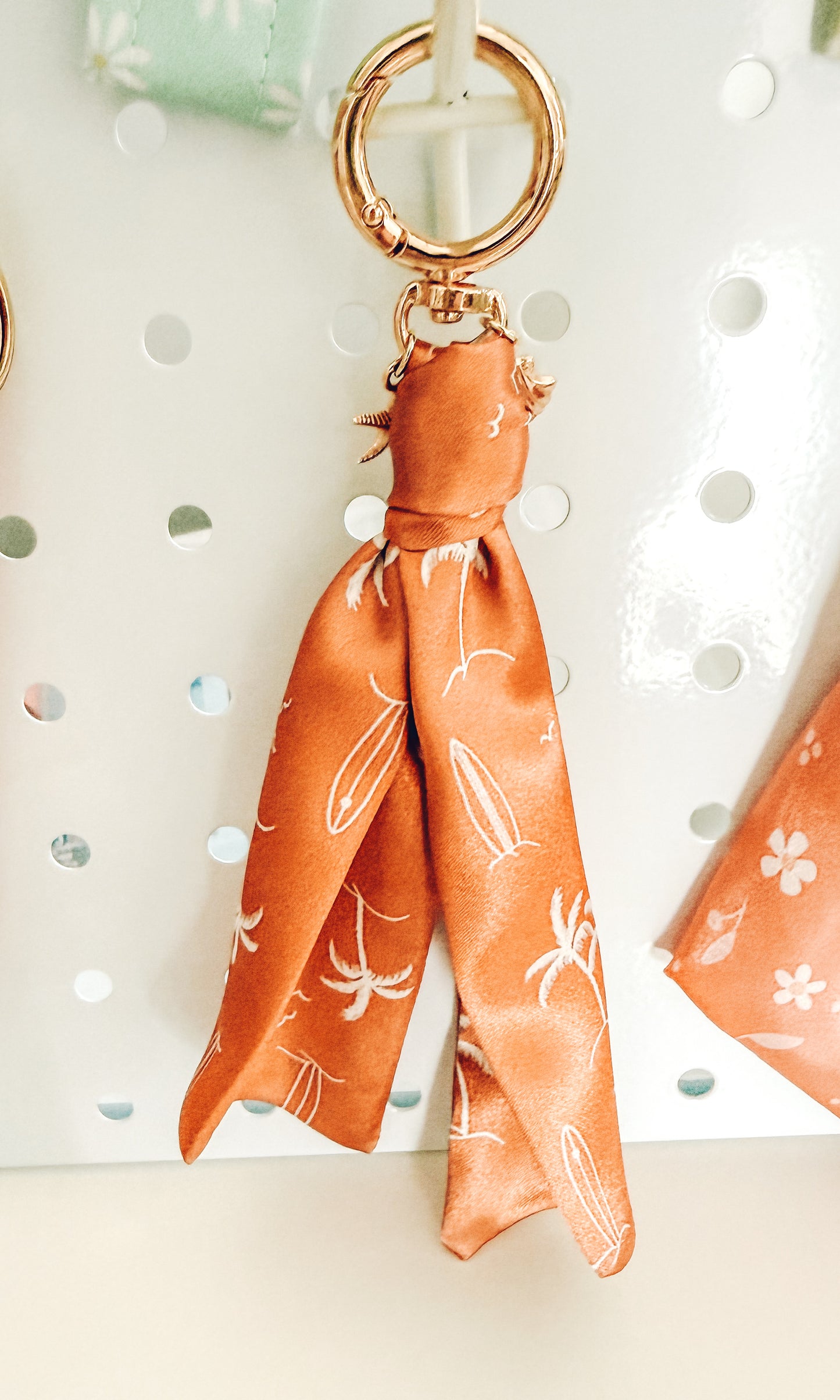 Beach Days | Coastal Satin Purse Charm | Gold Seashell Bag Charm | Handmade Beach Accessory