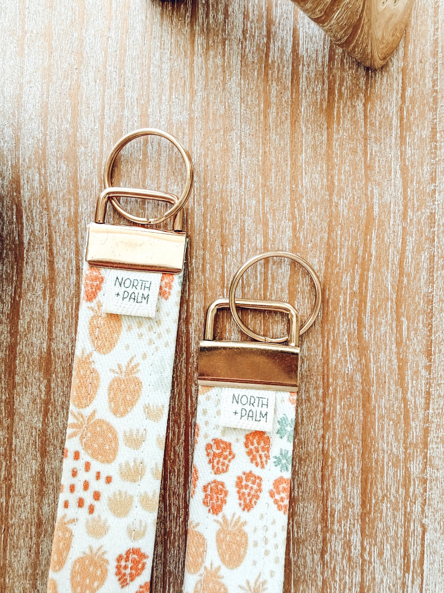 Sherry | Berry Print Wristlet Key Fob | Cute Handmade Key Chain | Wrist Strap
