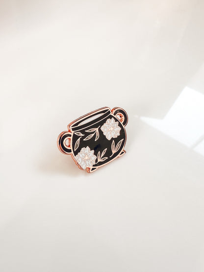 Cauldron Enamel Pin | Rose Gold Hard Enamel Pin | Witchy Halloween Pin