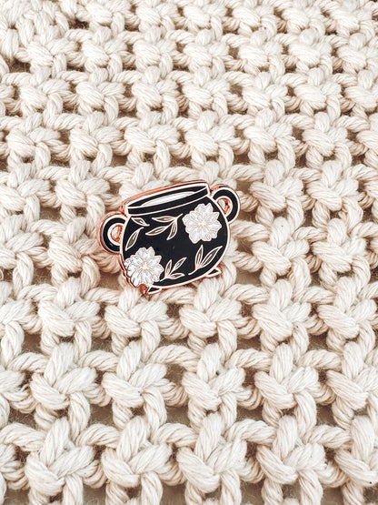 Cauldron Enamel Pin | Rose Gold Hard Enamel Pin | Witchy Halloween Pin