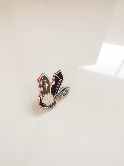 Crystals Enamel Pin | Rose Gold Hard Enamel Pin | Witchy Crystal Lover Pin
