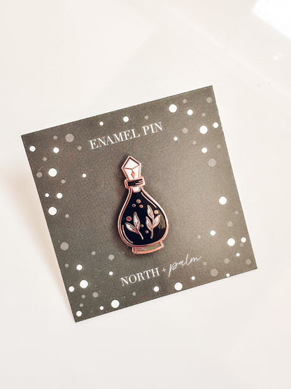 Potion Bottle Enamel Pin No. 1 | Rose Gold Hard Enamel Pin | Witchy Fantasy Pin
