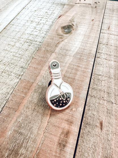 Potion Bottle Enamel Pin No. 2 | Rose Gold Hard Enamel Pin | Witchy Fantasy Pin