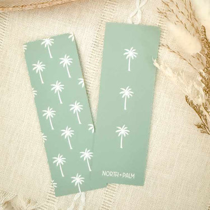 Blue Palm Tree Coastal Bookmark
