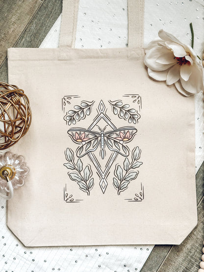 Dragonfly Totebag | Botanical Canvas Tote Bag | Nature Lover Gift | Handmade Illustrated Bag