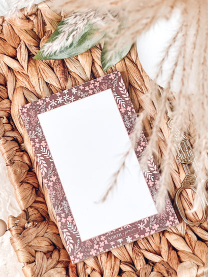 Dark Floral Notepad | Botanical To-Do List & Grocery Pad
