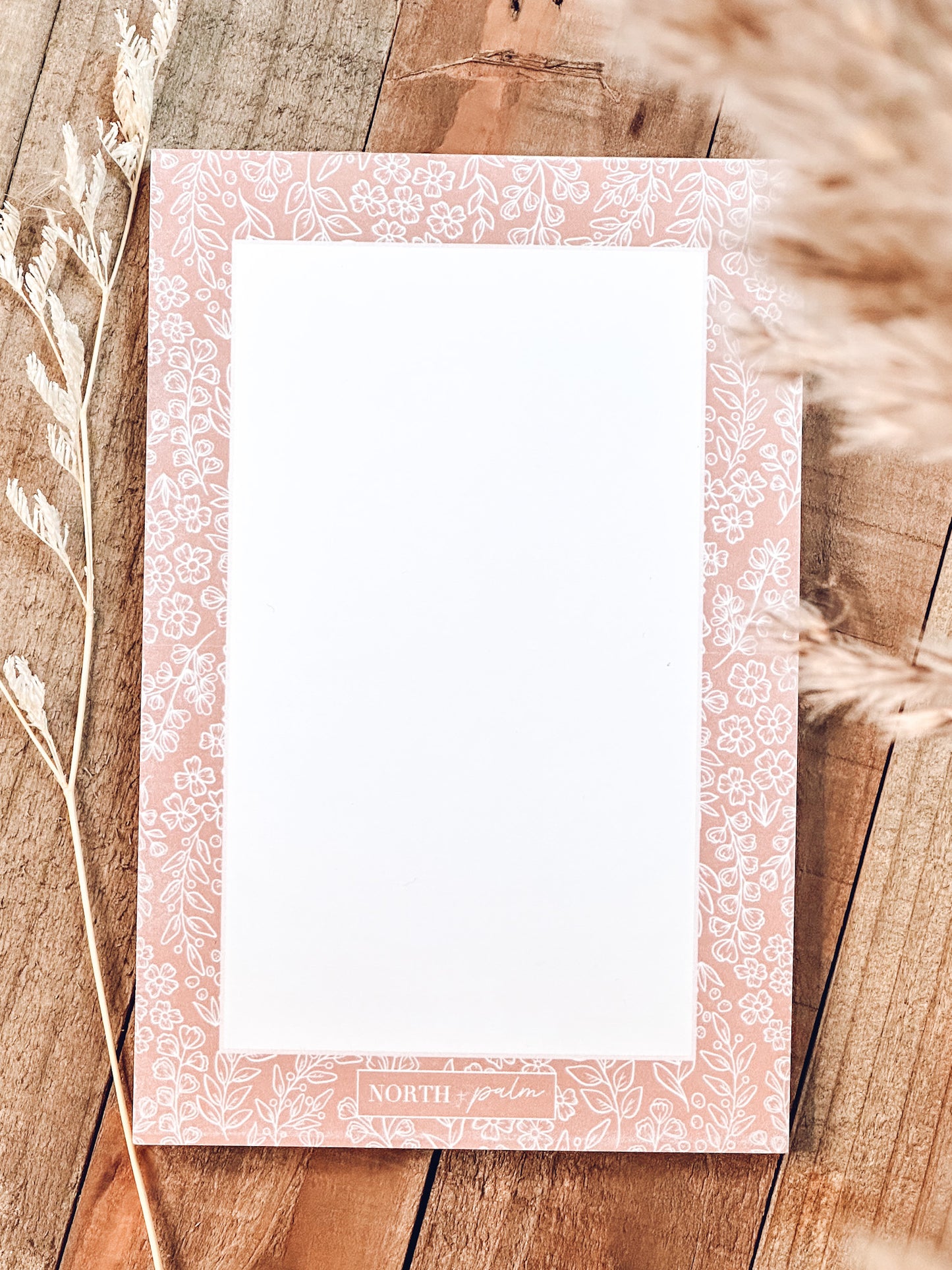 Pink floral notepad