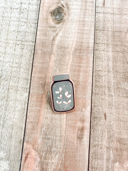 Fireflies Enamel Pin | Rose Gold Hard Enamel Pin | Cottagecore Nature Pin