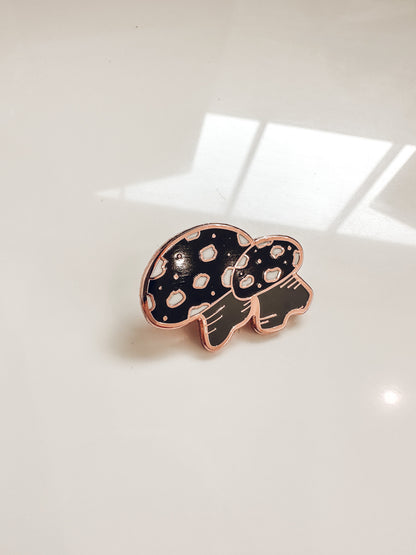 Mushrooms Enamel Pin | Rose Gold Hard Enamel Pin | Cottagecore Forest Pin