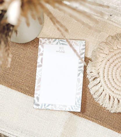 Watercolor Botanical Notepad | Floral To-Do List Pad | Cute Stationery