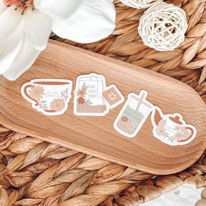 Teapot Sticker | Positivi-Tea Cute Vinyl Die-Cut | Mug & Water Bottle Decal