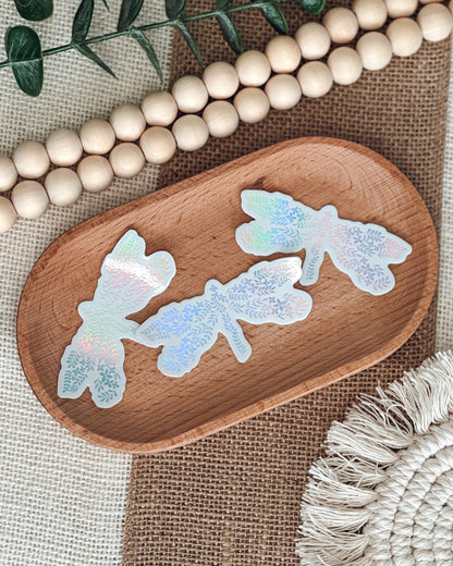 Holographic Dragonfly Sticker | Waterproof Vinyl Die-Cut | Water Bottle & Laptop Decal