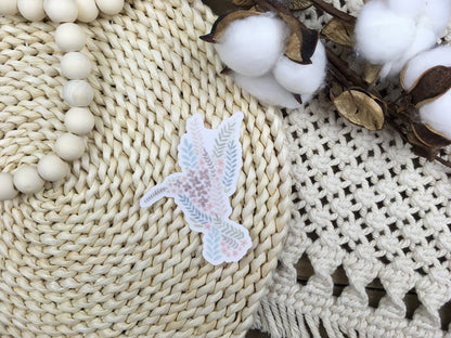Watercolor Hummingbird Sticker | Botanical Vinyl Die-Cut | Water Bottle & Journal Decal