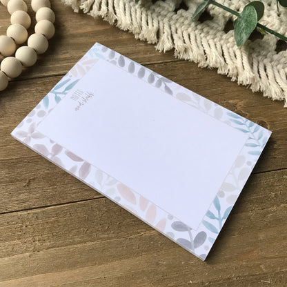 Watercolor Botanical Notepad | Floral To-Do List Pad | Cute Stationery