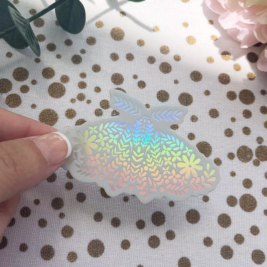 Holographic Moth Vinyl Sticker