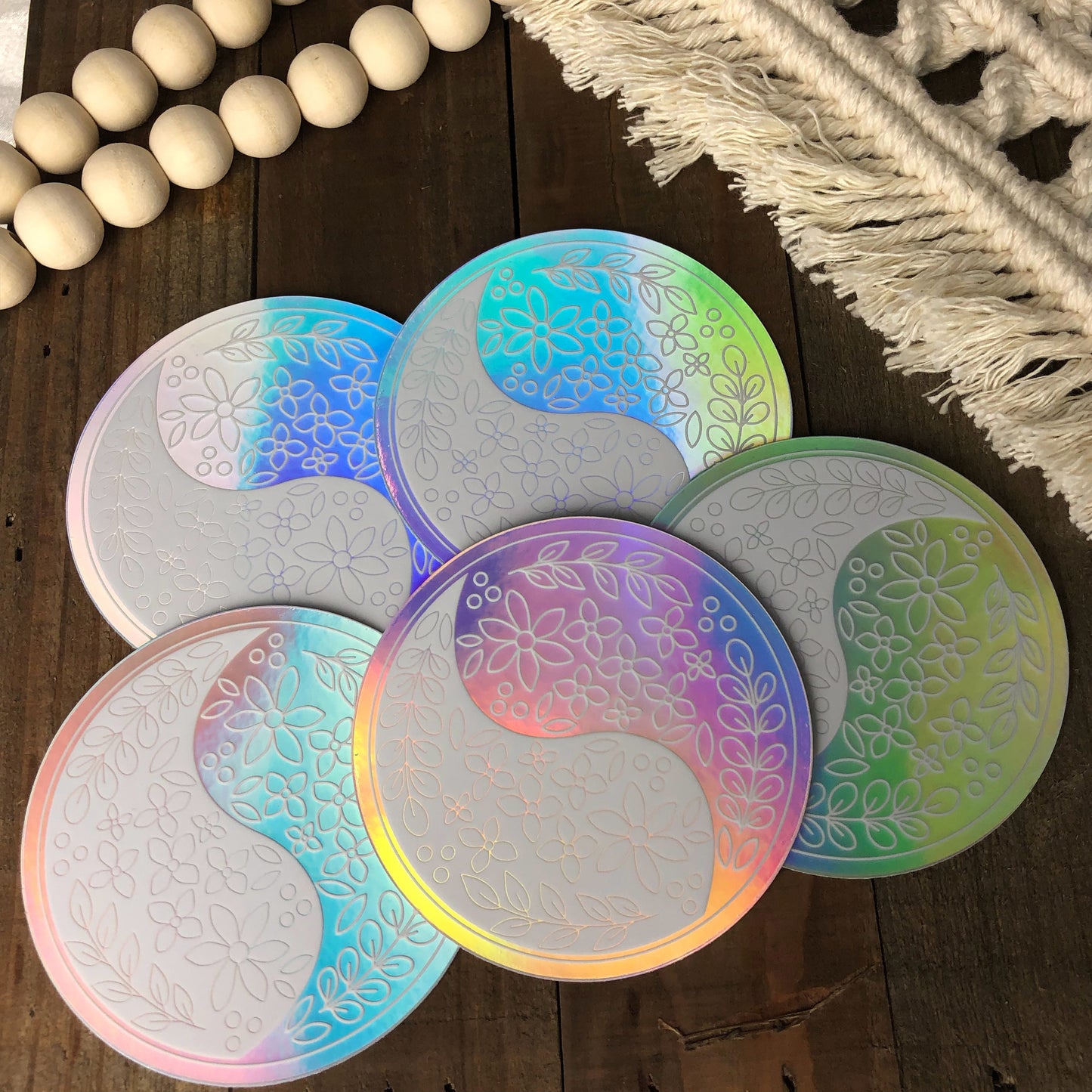 Holographic Yin and Yang Vinyl Sticker