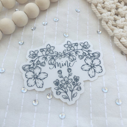 Floral Mine Sticker | Feminist Vinyl Die-Cut | Water Bottle & Laptop Decal