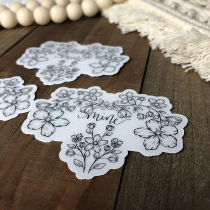 Floral Mine Sticker | Feminist Vinyl Die-Cut | Water Bottle & Laptop Decal